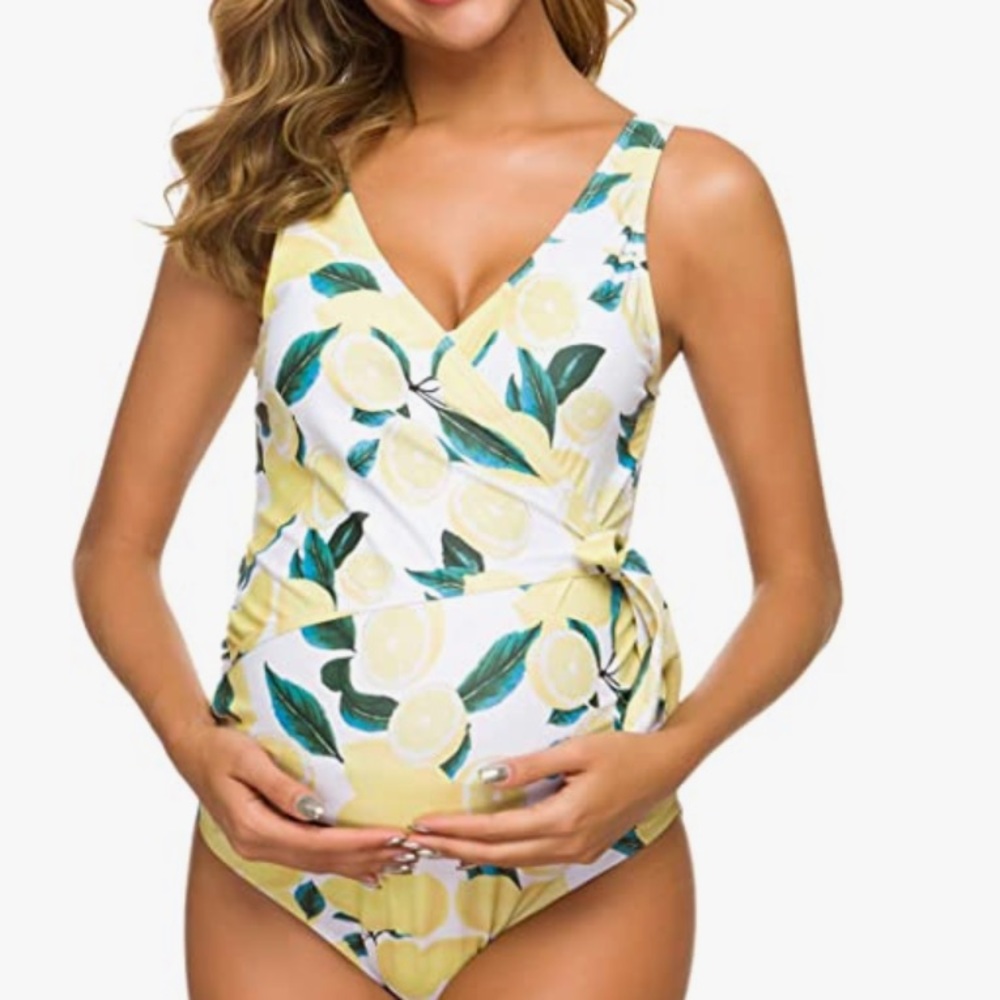 Wrap maternity swimsuit